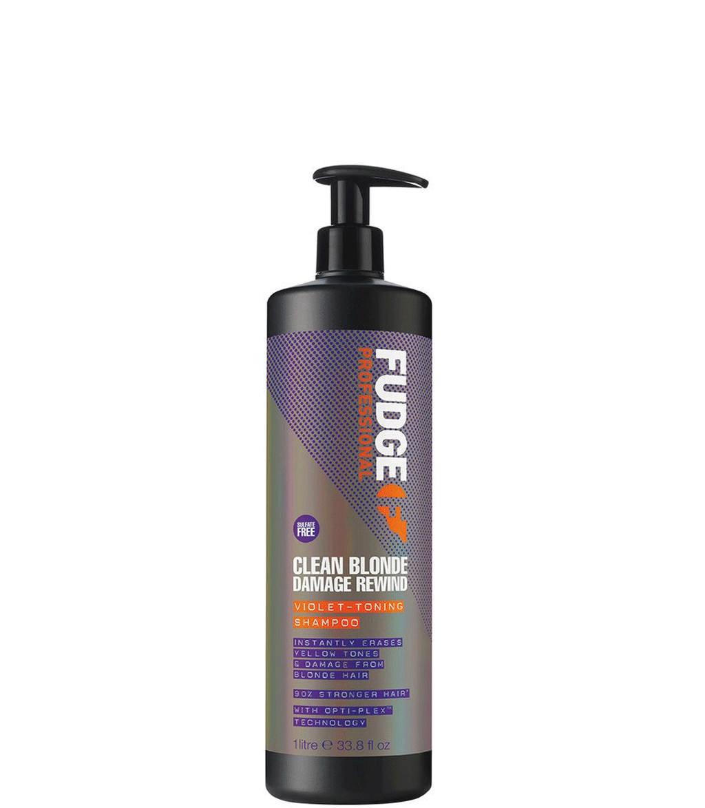 Fudge Clean Blonde Damage Rewind Violet-Toning Shampoo, 1000ml