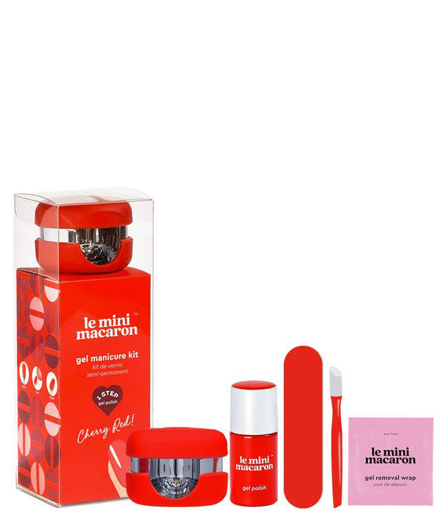 Le Mini Macaron Manicure Kit Cherry Red, 10 ml.