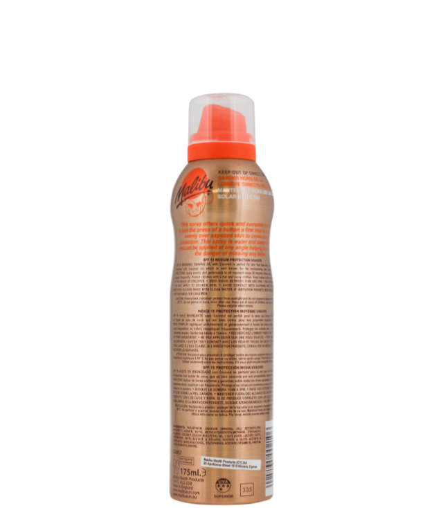 Malibu Continuous Tanning Oil Coconut Spray SPF15, 175 ml.