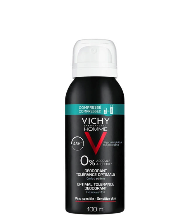 Vichy Homme 48H Optimal Tolerance Sensitive Deo Spray, 100 ml.